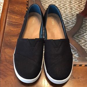 Tom’s Black Coated Canvas Women's Avalon Slip-on